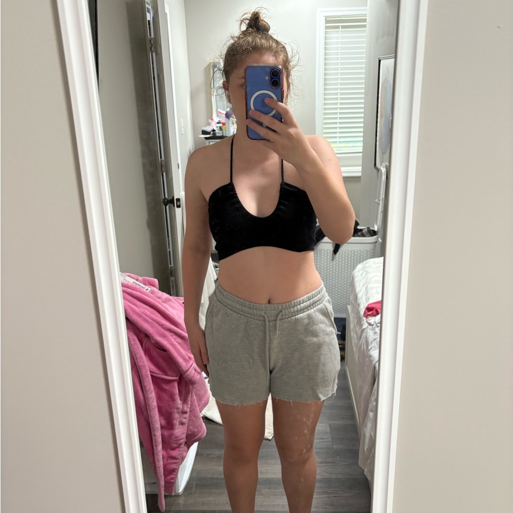 Urban Outfitters Black Velvet Halter Top